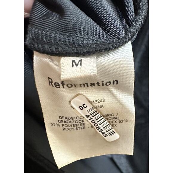 Reformation Lunar Square Neck Puff Sleeve Black Velvet Rebel Chic Mini Dress M - Picture 11 of 16